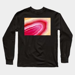 Red and orange agate mineral super macro Long Sleeve T-Shirt